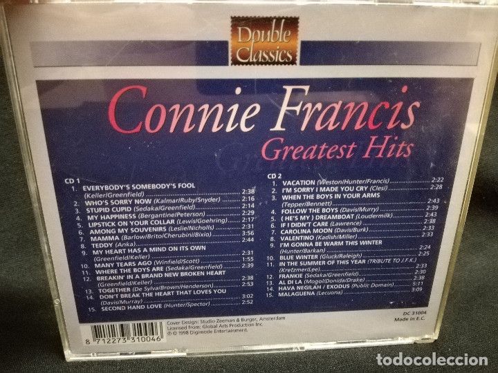 CDs de m&uacute;sica: DOBLE CD - CONNIE FRANCIS - GREATEST HITS - Foto 2