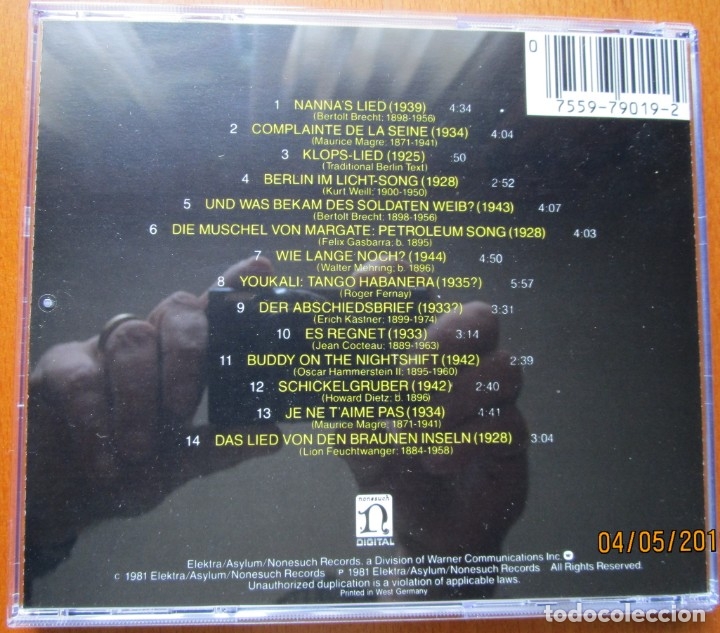 CDs de m&uacute;sica: TERESA STRATAS - THE UNKNOWN KURT WEILL - CD - Foto 2