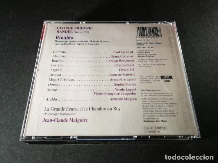 CDs de m&uacute;sica: Handel. Rinaldo. Malgoire. 3 CDs. - Foto 3