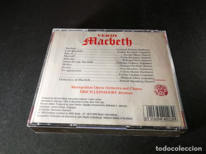 CDs de m&uacute;sica: Verdi: Macbeth. Leinsdorf. 2 CDs. - Foto 3