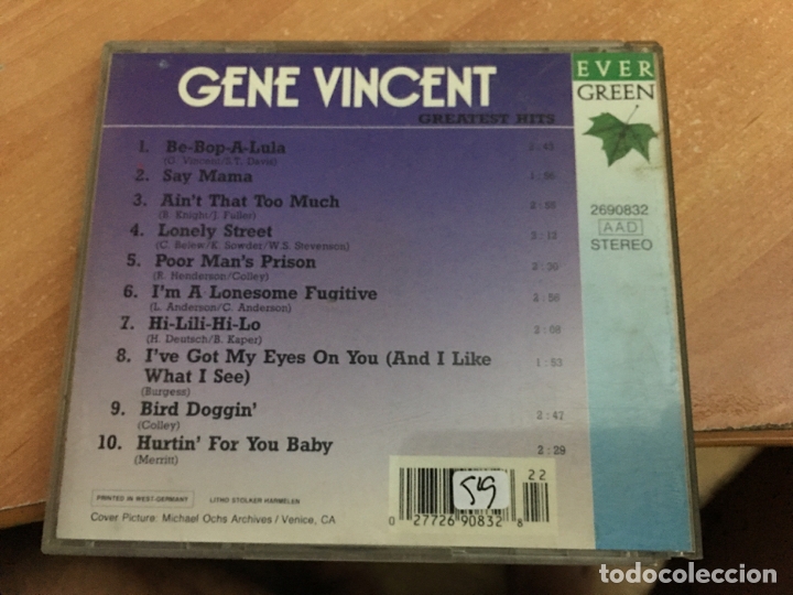 CDs de m&uacute;sica: GENE VINCENT (GREATEST HITS) (CDIB1) - Foto 3
