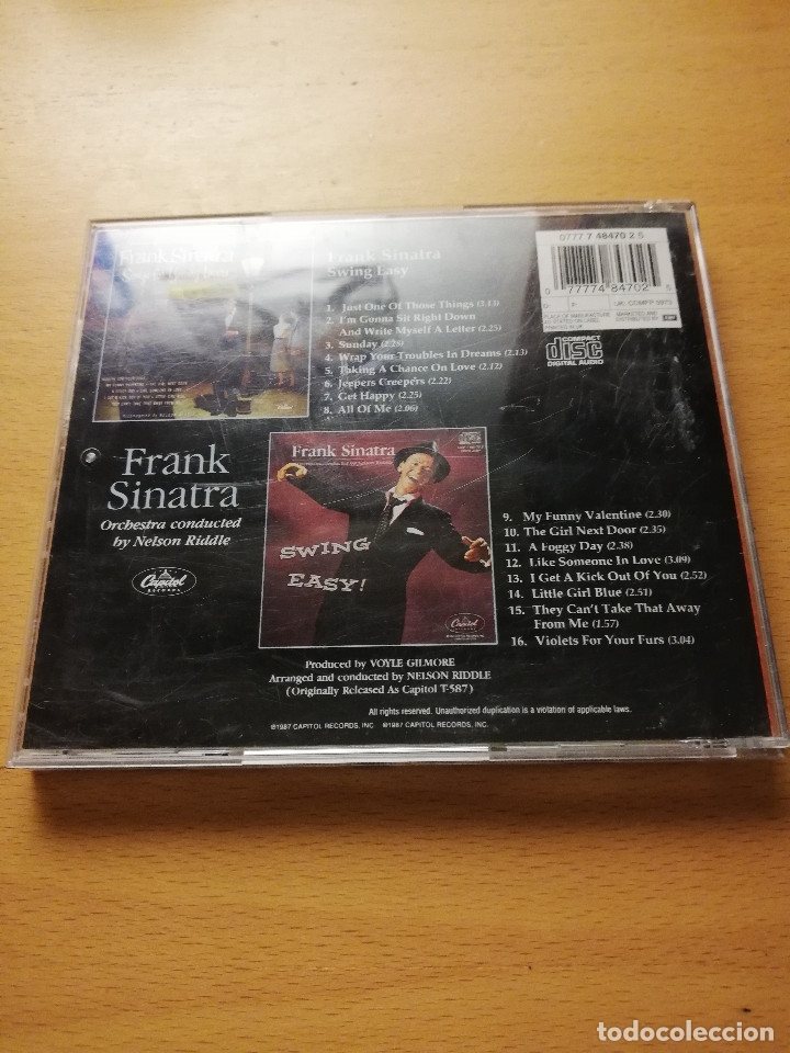 CDs de m&uacute;sica: FRANK SINATRA. SWING EASY (CD) - Foto 3