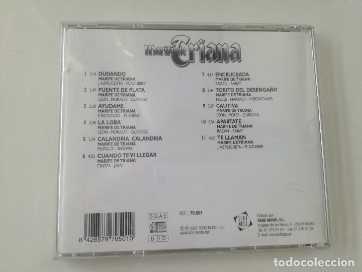 CDs de m&uacute;sica: MARIFE DE TRIANA - CD 2007 - Foto 2