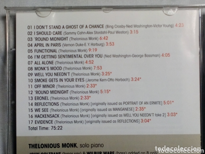 CDs de m&uacute;sica: Thelonious Monk Thelonious himself CD - Foto 3