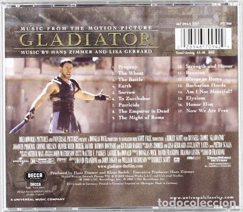 CDs de m&uacute;sica: Gladiator - Hans Zimmer / Lisa Gerrard - CD - Foto 2