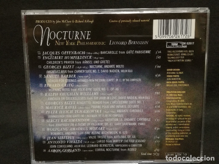 CDs de m&uacute;sica: CD - LEONARD BERNSTEIN - NOCTURNE - Foto 2