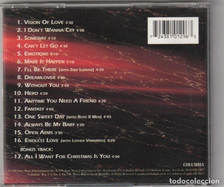 CDs de m&uacute;sica: MARIAH CAREY - IMMACULATE COLLECTION (CD 1996) - Foto 2