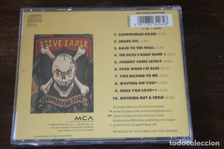 CDs de m&uacute;sica: STEVE EARLE. COPPERHEAD ROAD CD - Foto 2