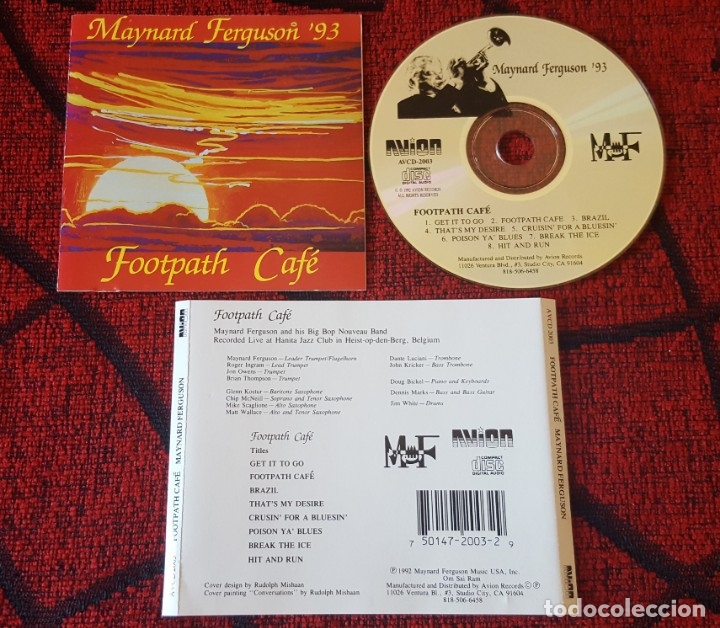 CDs de m&uacute;sica: MAYNARD FERGUSON FOOTPATH CAFE CD ORIGINAL USA 1992 - Foto 1