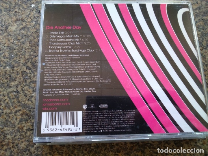CDs de m&uacute;sica: CD MAXI SINGLE -- DIE ANOTHER DAY -- 6 TEMAS -- - Foto 2