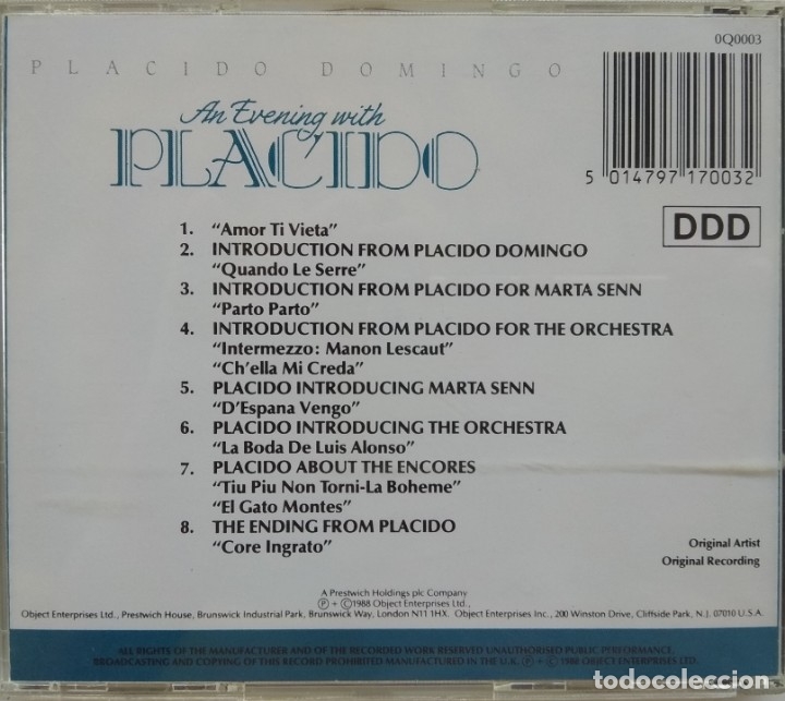 CDs de m&uacute;sica: Placido Domingo / CD MPO 1998 - Foto 2