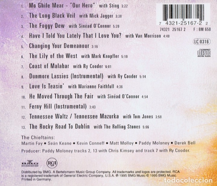 CDs de m&uacute;sica: THE CHIEFTAINS THE LONG BLACK VEIL - Foto 2