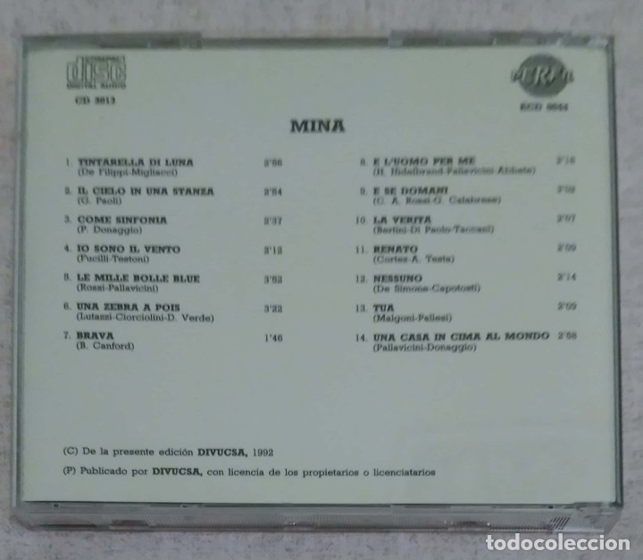 CDs de m&uacute;sica: MINA (MINA) CD 1992 - Foto 2
