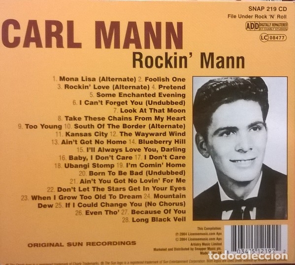 CDs de m&uacute;sica: Carl Mann - The Rocking Mann - CD Digipack - Foto 2