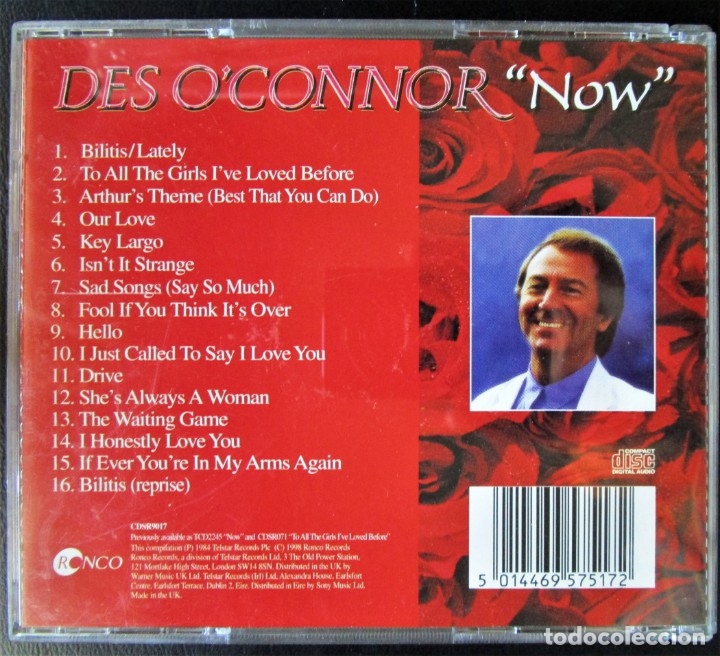 CDs de m&uacute;sica: DES OCONNOR - NOW - CD - Foto 2