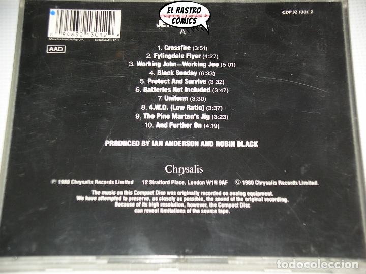 CDs de m&uacute;sica: Jethro Tull, A, CD Chrysalis a&ntilde;o 1980 - Foto 2