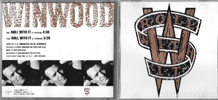 CDs de m&uacute;sica: STEVE WINWOOD: ROLL WITH IT (SINGLE VERSION) / ROLL WITH IT (LP VERSION). CD SINGLE PROMOCIONAL - Foto 1