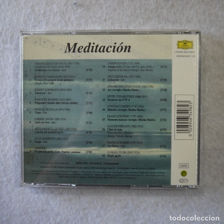 CDs de m&uacute;sica: MISCHA MAISKY - MEDITACI&Oacute;N - CD 2000 - Foto 2