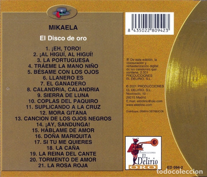 CDs de m&uacute;sica: MIKAELA. Disco de Oro. - Foto 2