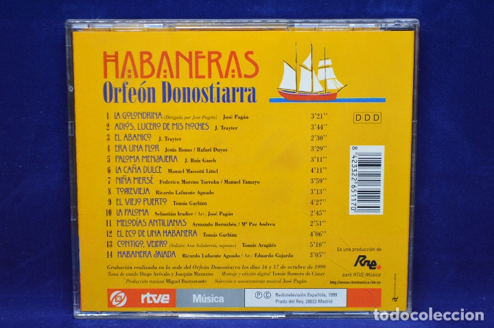 CDs de m&uacute;sica: ORFE&Oacute;N DONOSTIARRA - HABANERAS - CD - Foto 2