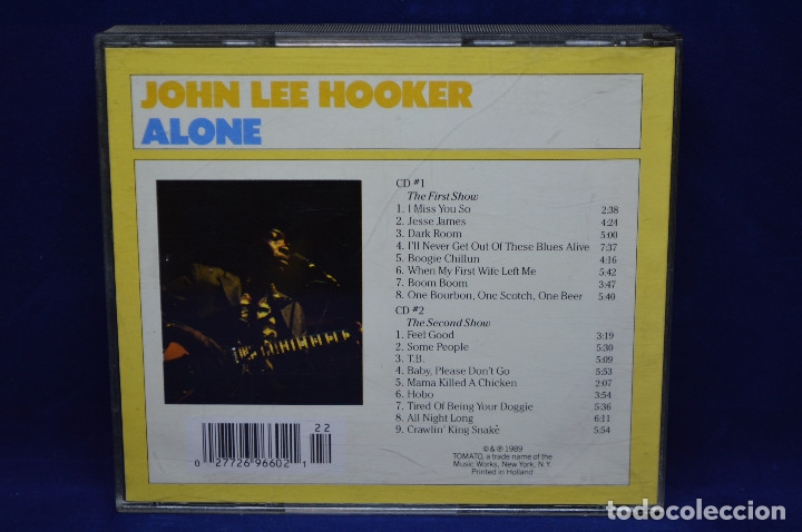 CDs de m&uacute;sica: JOHN LEE HOOKER - ALONE - 2 CD - Foto 2
