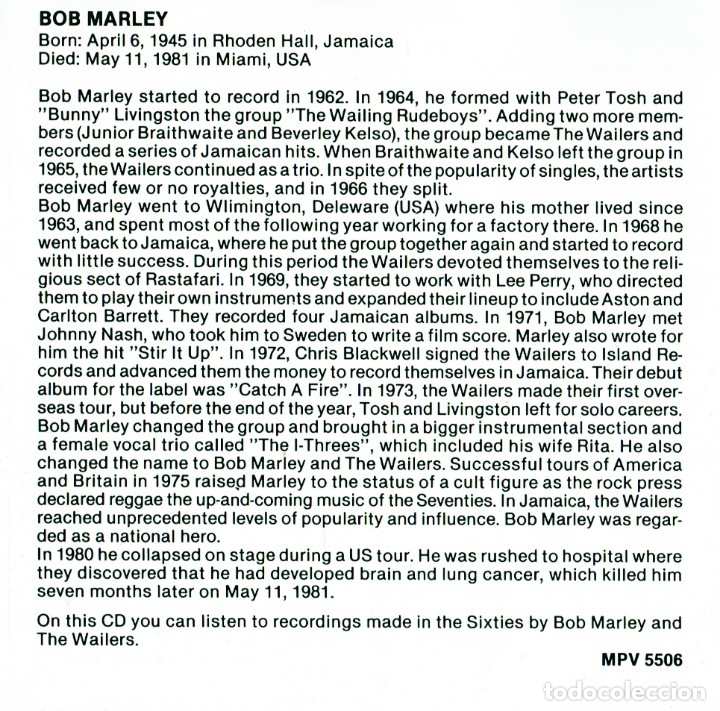 CDs de m&uacute;sica: Bob Marley - CD - - Foto 3