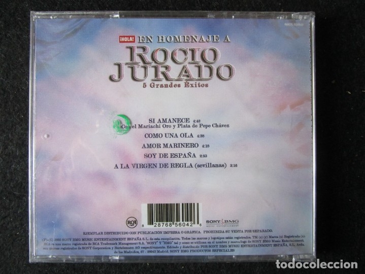 CDs de m&uacute;sica: ROCIO JURADO - 5 GRANDES &Eacute;XITOS - PRECINTADO - CD - Foto 2