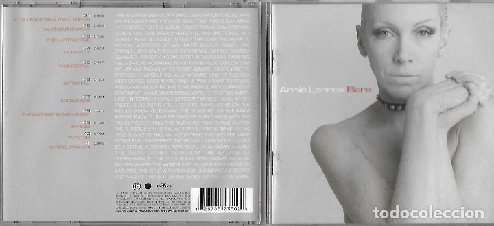 CDs de m&uacute;sica: ANNIE LENNOX (EURYTHMICS): BARE. EXCEPCIONAL INT&Eacute;RPRETE DE POP ROCK ELECTR&Oacute;NICO U.K. - Foto 1
