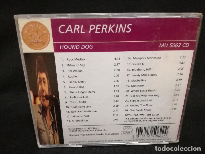 CDs de m&uacute;sica: CD - CARL PERKINS - HOUND DOG - Foto 2
