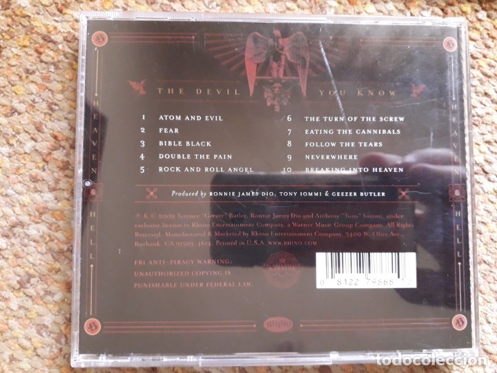 CDs de m&uacute;sica: Heaven & Hell , The Devil You Know , CD 2009 USA estado impecable - Foto 2