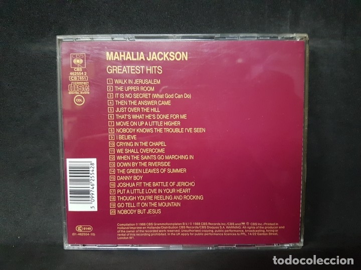 CDs de m&uacute;sica: Mahalia Jackson Greatest Hits 1 CD - Foto 3