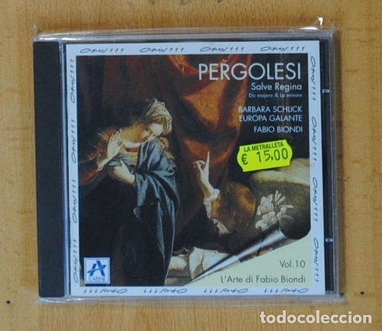 CDs de m&uacute;sica: PERGOLESI - SALVE REGINA - CD - Foto 1