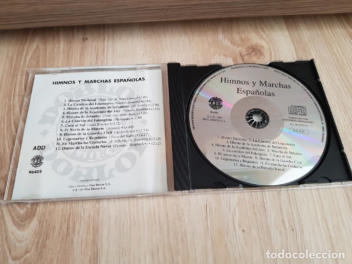 CDs de m&uacute;sica: CD HIMNOS Y MARCHAS ESPA&Ntilde;OLAS DIAL DISCOS 1982 ** COMO NUEVO** - Foto 3
