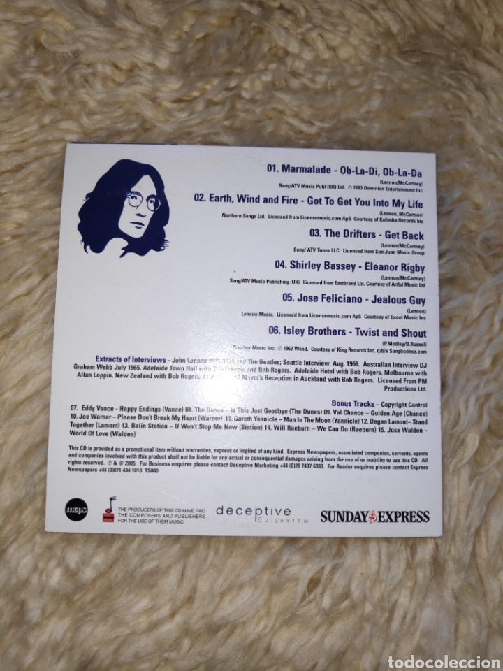 CDs de m&uacute;sica: Remembering Lennon & The Beatles - Sunday Express + Interviews - Foto 2