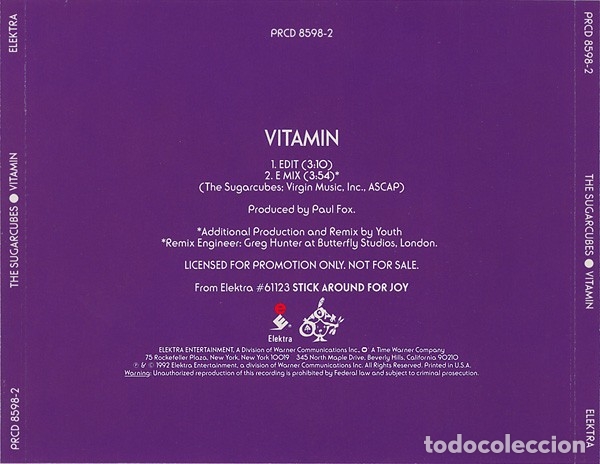 CDs de m&uacute;sica: The Sugarcubes - Vitamin - CD single promo - Foto 2