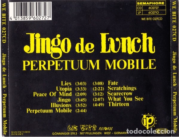 CDs de m&uacute;sica: Jingo De Lunch - Perpetuum Mobile - CD - Foto 2