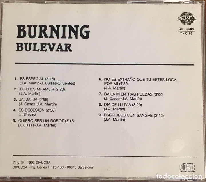 CDs de m&uacute;sica: Burning. Bulevar. CD. - Foto 2