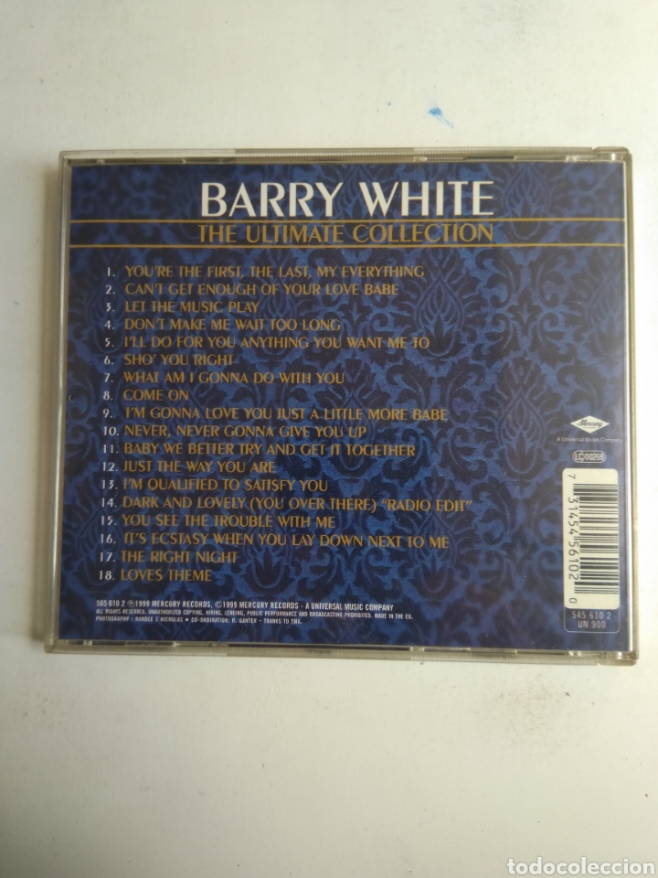 CDs de m&uacute;sica: CD BARRY WHITE/THE ULTIMATE COLLECTION - Foto 3