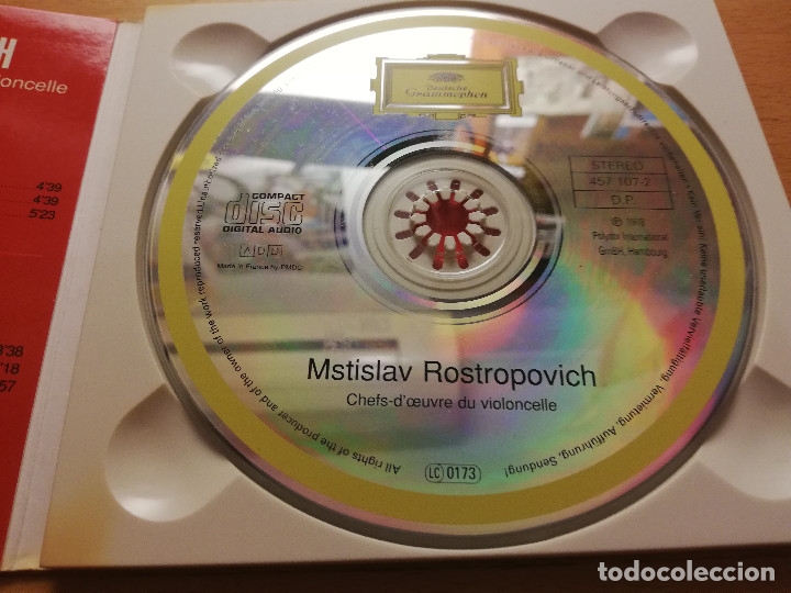 CDs de m&uacute;sica: MSTISLAV ROSTROPOVICH. CHEFS DOEUVRE DU VIOLONCELLE (CD) - Foto 2