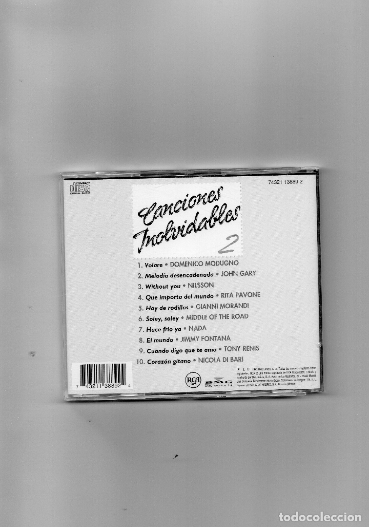CDs de m&uacute;sica: CD - CANCIONES INOLVIDABLES - 2 -MBE - Foto 2
