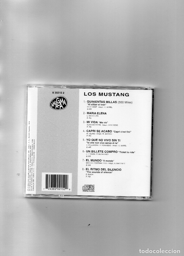 CDs de m&uacute;sica: CD - LOS MUSTANG - GRANDES EXITOS - MBE - Foto 2