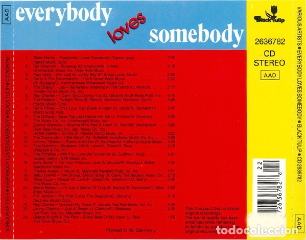 CDs de m&uacute;sica: Various &lrm;&ndash; Everybody Loves Somebody - Foto 2