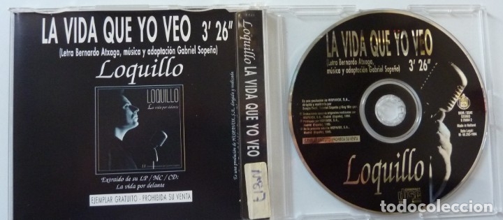 CDs de m&uacute;sica: LOQUILLO //LA VIDA QUE YO VEO// 1995 // CD SINGLE - Foto 2