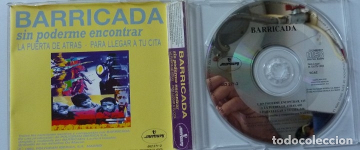 CDs de m&uacute;sica: BARRICADA // SIN PODERME ENCONTRAR// 1992 // CD SINGLE - Foto 2
