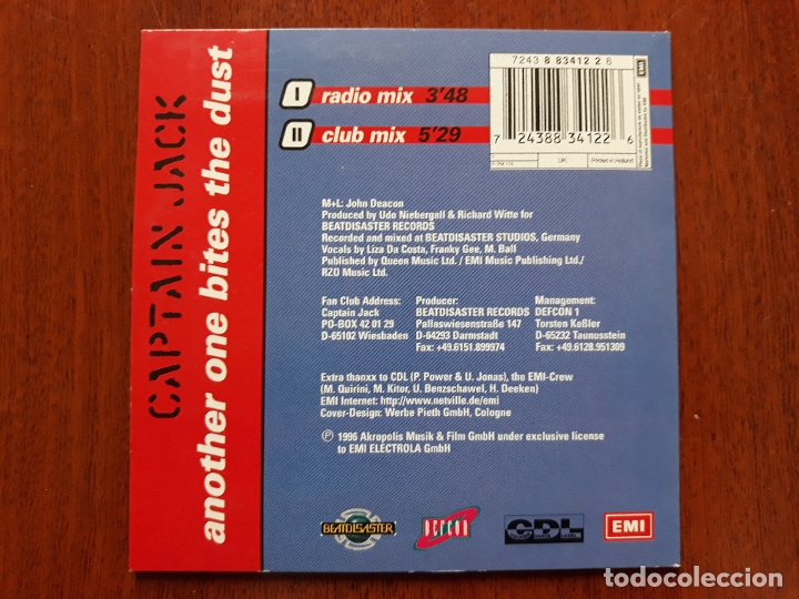CDs de m&uacute;sica: Captaron jack- Queen another one bites thd dust- cd 1996 - Foto 2