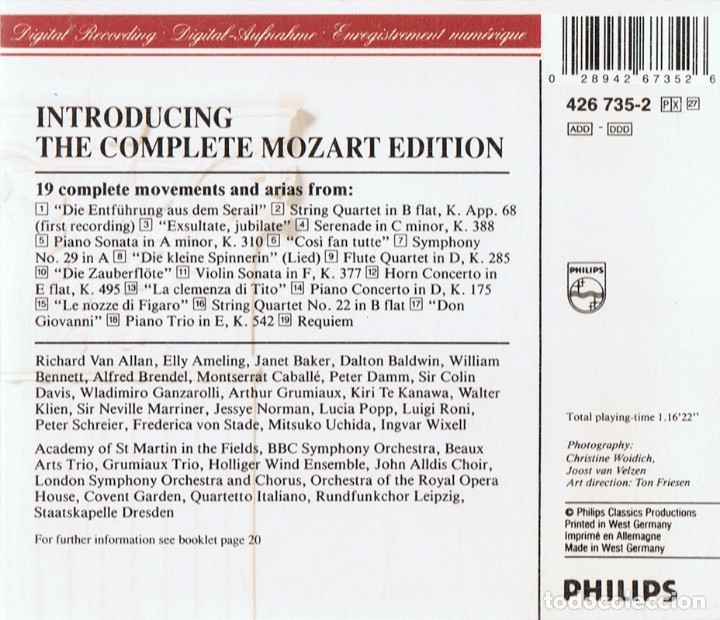 CDs de m&uacute;sica: INTRODUCING THE COMPLETE MOZART EDITION  (CD) - Foto 2