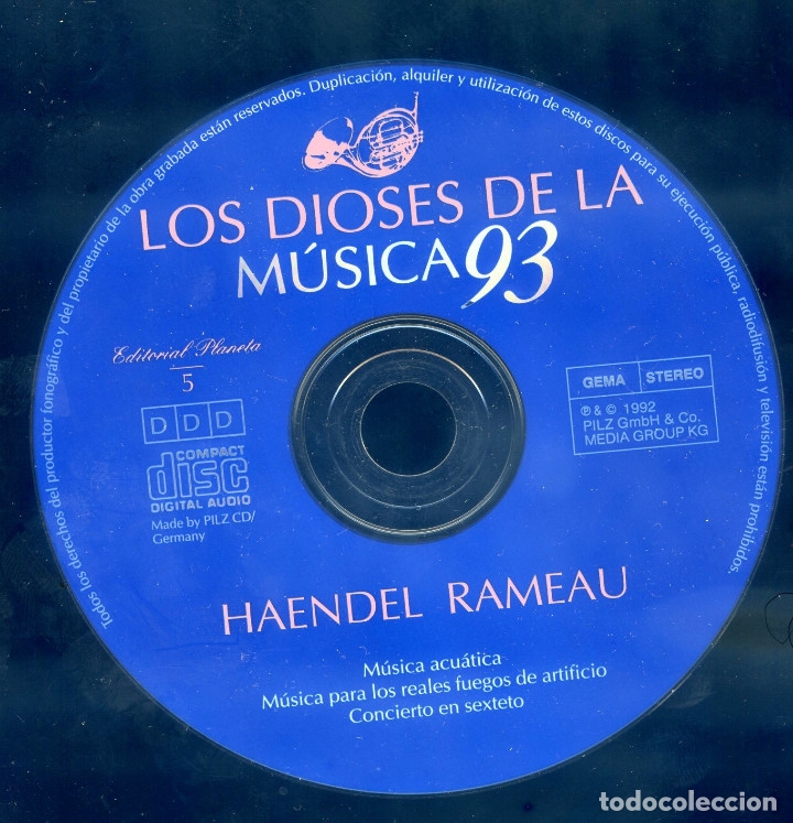 CDs de m&uacute;sica: Dioses de la musica 93 Haendel / Rameau - Foto 3