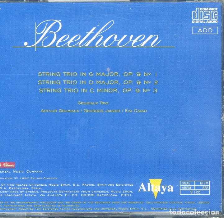 CDs de m&uacute;sica: Beethoven ( Trios para cuerda 1, 2, 3) - Foto 2
