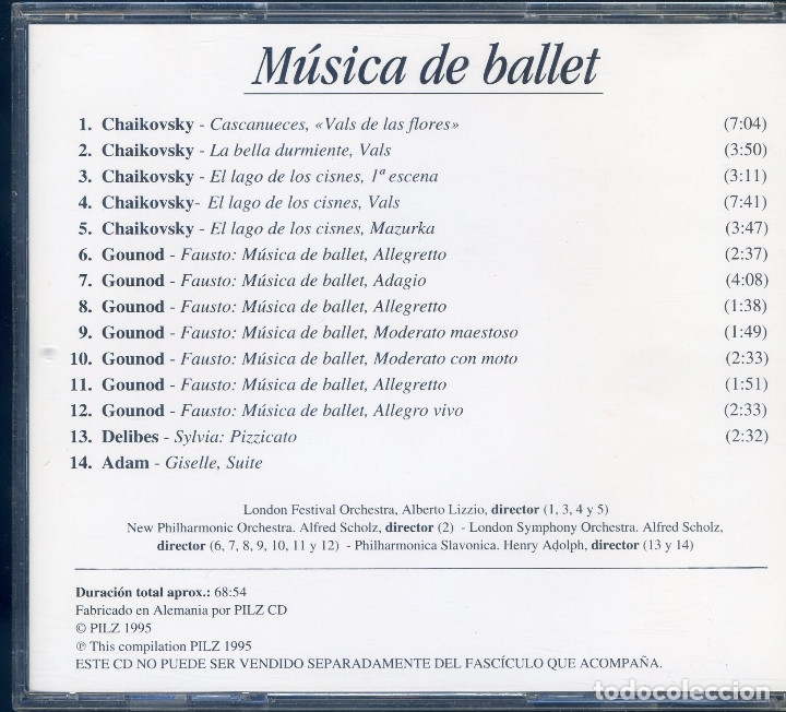 CDs de m&uacute;sica: Musica de Ballet CD cl&aacute;sico - Foto 2