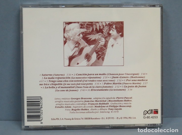 CDs de m&uacute;sica: CD. PACO IBA&Ntilde;EZ CANTA BRASSENS - Foto 2